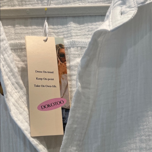 White Button-Down Maxi Dress - Picture 5 of 9